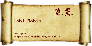 Mohl Robin névjegykártya